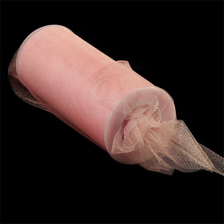 Фатин средней жесткости, блестящий, 22,86 м, ширина 15 см, цвет: 04 светло-розовый, TBY