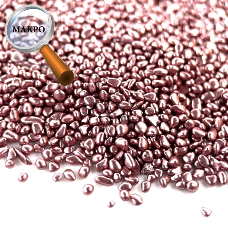 Стеклянные камушки мелкие перламутровые пудровые, 100 г — картинка 2