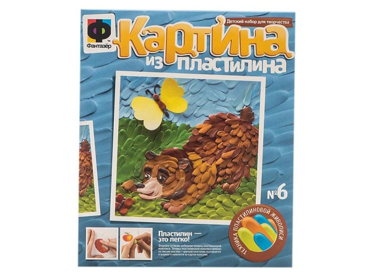 Картина из пластилина «Мишка-лакомка» — картинка 2