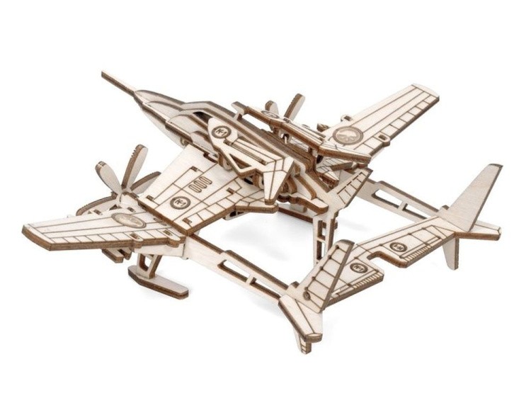 Деревянный механический конструктор «Самолет Сапсан» — картинка 2