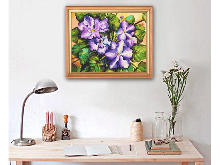 Алмазная вышивка «Фиалки» — картинка 2