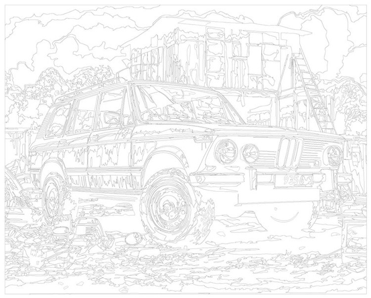 Картина по номерам «Машины: Красный джип БМВ» — картинка 3