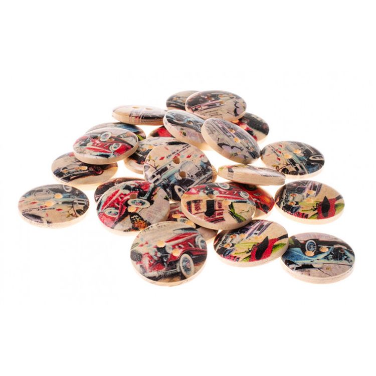 Пуговицы декоративные «Машинки», 25 шт., 2 см, цветные — картинка 2