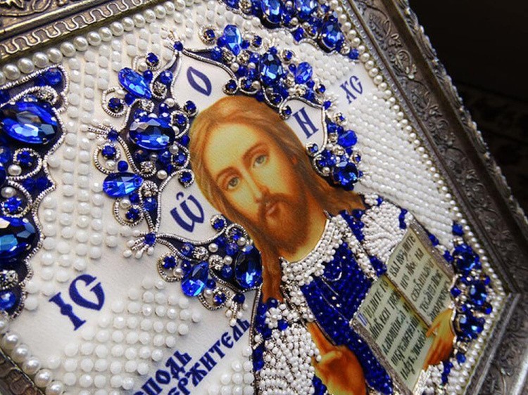 Набор вышивки хрустальными камнями «Вседержитель» (синий) — картинка 8