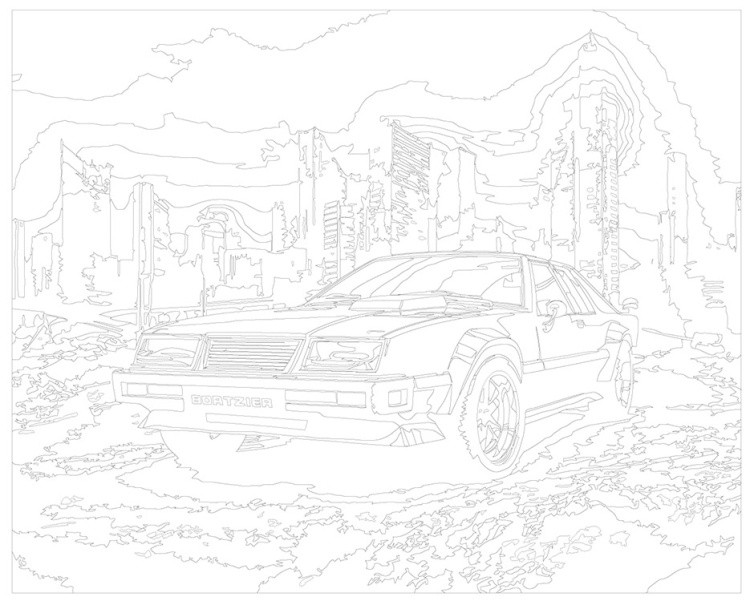 Картина по номерам «Машины: Спортивный автомобиль в стиле 80-х» — картинка 3