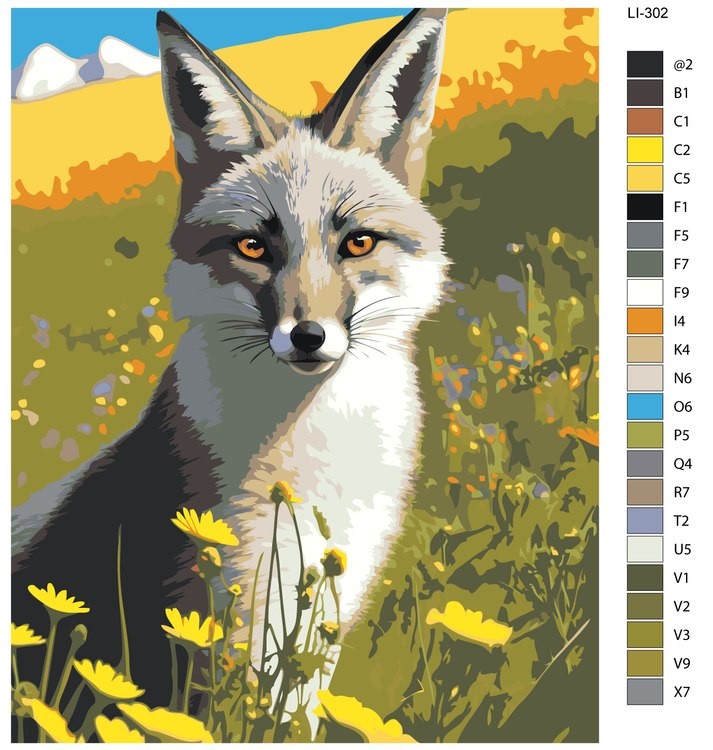 Картина по номерам «Хищница в поле» — картинка 2