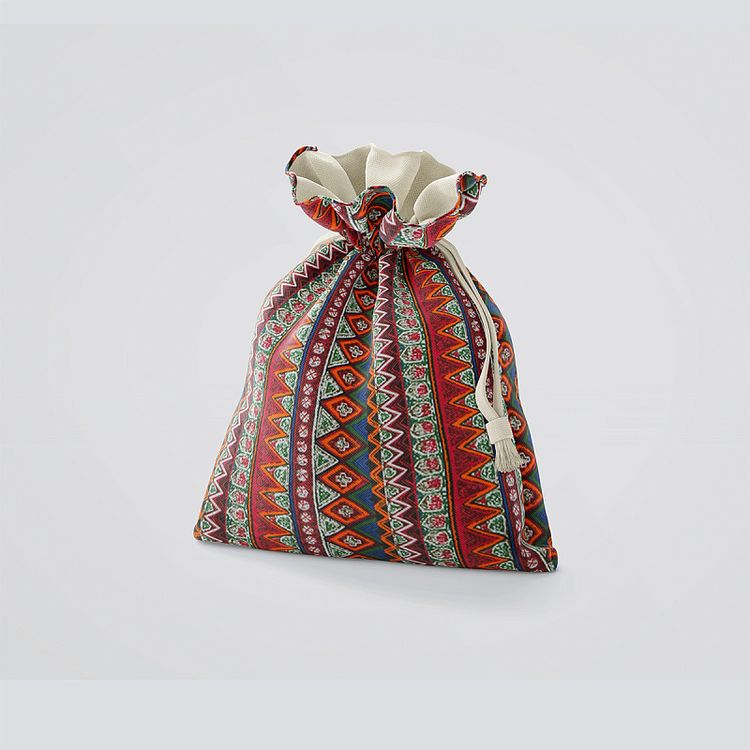 Ткань Лен, 140 г/м², 5 м x 150 см, цвет: красный, геометрический принт, TBY — картинка 6