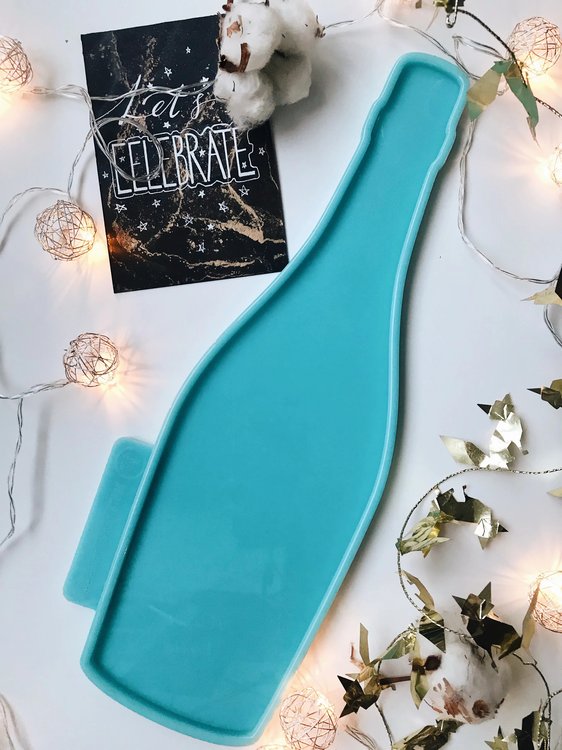 Модель №79, Силиконовый молд Бутылка Шампанского, 42,6х12 см, Craftsmen.store — картинка 2