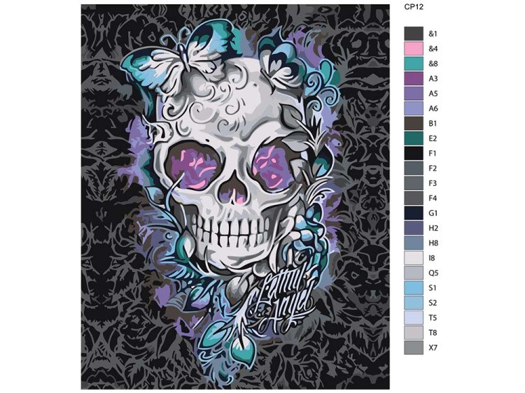 Картина по номерам «Калавера в узорах» — картинка 2