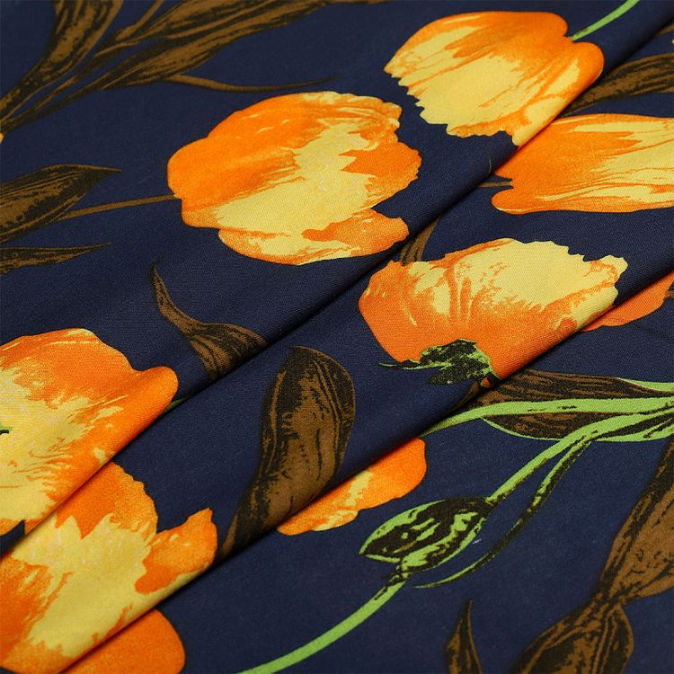 Ткань Штапель с рисунком, 5 м, ширина 145 см, 110 г/м2, цвет: с3 синий, TBY — картинка 2