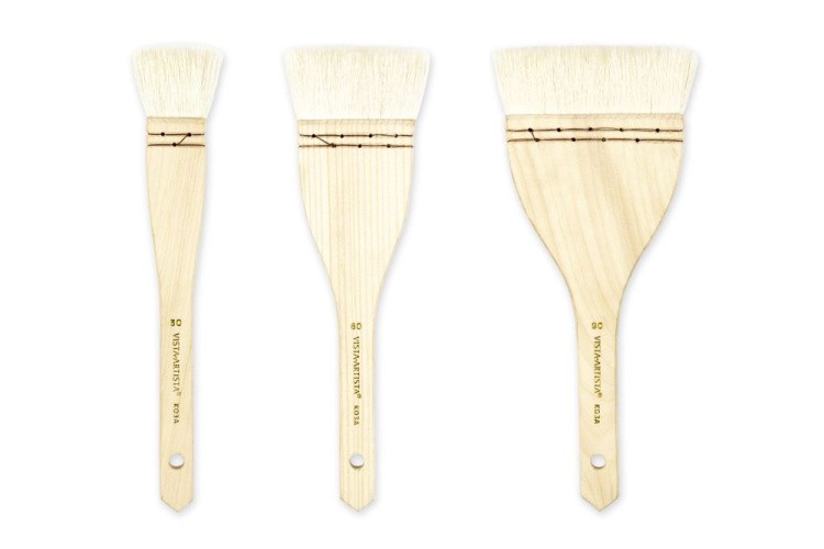 Кисть «Hake» №30, коза, флейц, короткая ручка, Vista-Artista — картинка 2