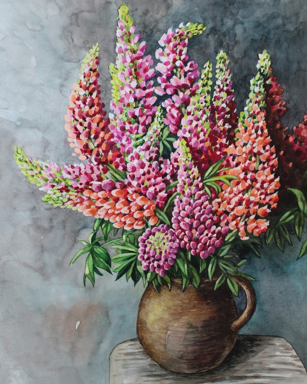 Картина по номерам «Цветы в глиняном кувшине»