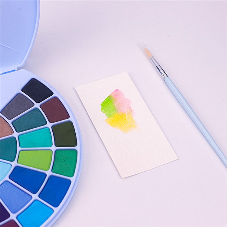 Набор акварельных красок HIMI голубой 38 цветов - 1 коробка — картинка 6