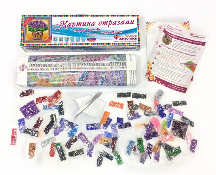 Алмазная вышивка «Фиалки» — картинка 3