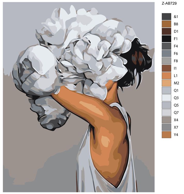 Картина по номерам «Девушка в цветах» — картинка 2