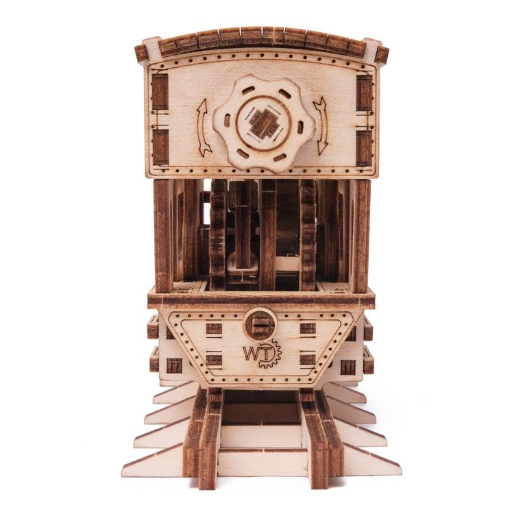 Деревянный механический конструктор «Паровозик с рельсами» — картинка 4