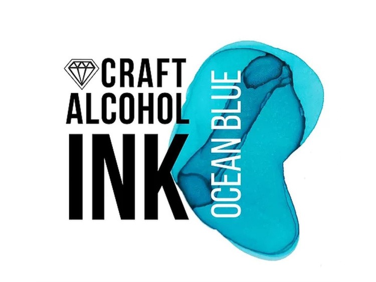 Алкогольные чернила бирюзовые (Ocean Blue) 20 мл, Craft Alcohol INK — картинка 2
