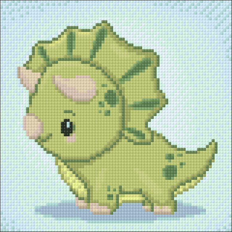 Алмазная вышивка «Зеленый динозаврик» — картинка 2