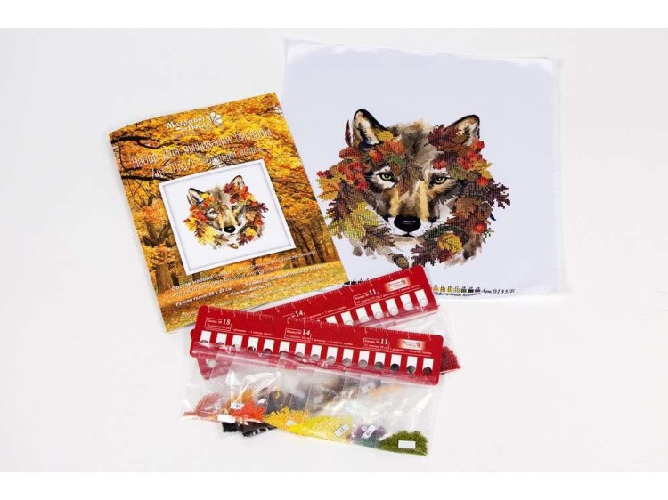 Набор вышивки бисером «Осенний волк» — картинка 3