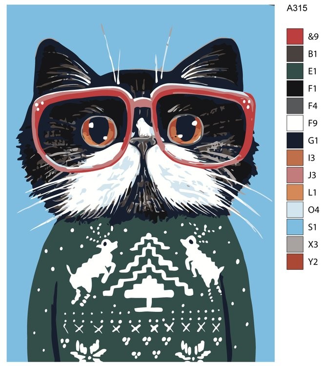 Картина по номерам «Кот ученый» — картинка 2