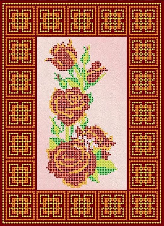 Схема для вышивки бисером «Роза красная»