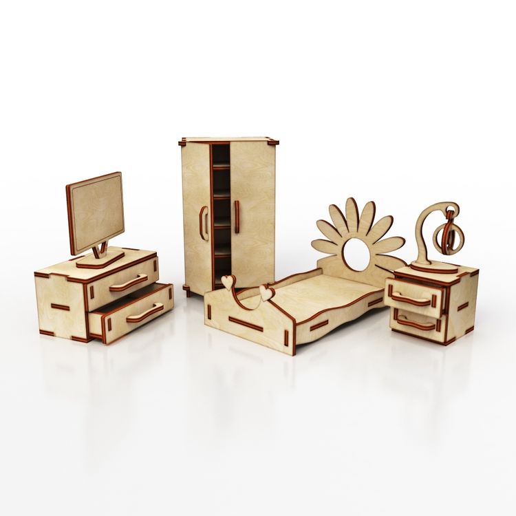 Большой набор кукольной мебели из дерева ХэппиДом Premium — картинка 4