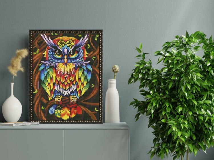Алмазная вышивка «Сказочный филин» — картинка 5