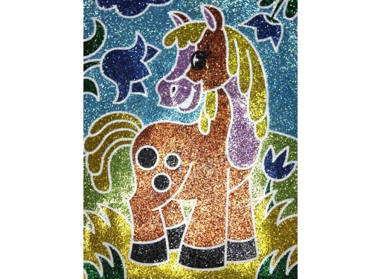 Фреска с блестками «Лошадка» — картинка 3