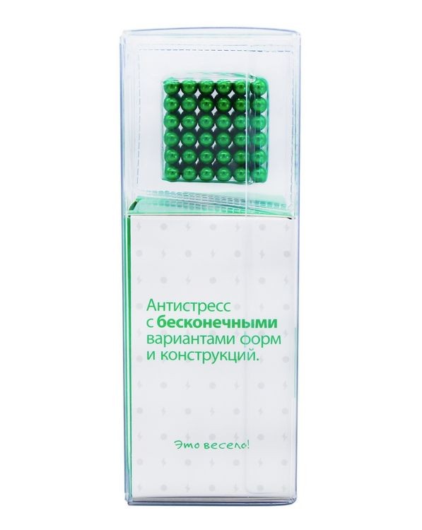 Головоломка магнитная Magnetic Cube, зеленый, 216 шариков, 5 мм (Неокуб) — картинка 4