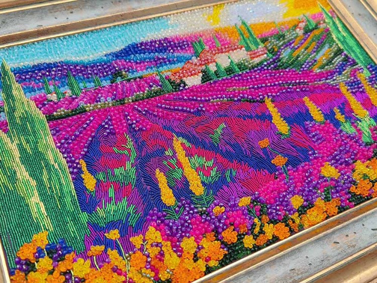 Набор вышивки хрустальными камнями «Лавандовые поля» — картинка 5