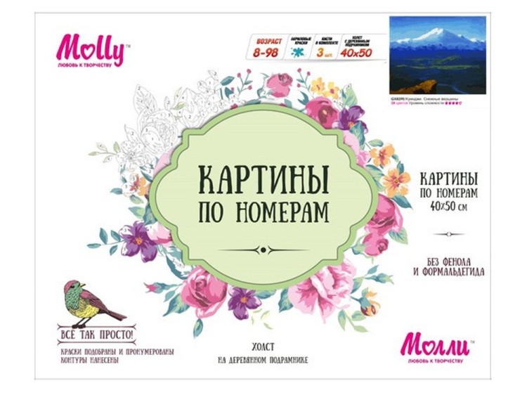 Картина по номерам «Снежные вершины» — картинка 3