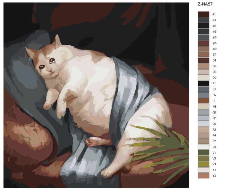 Картина по номерам «Грустный кот» — картинка 2