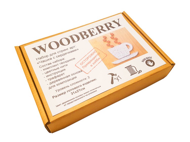 Набор для творчества STRING ART «Чашка с сердечками» — картинка 2