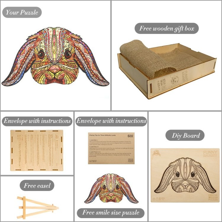 Деревянные пазлы «Домашний Кролик L», Woodbests — картинка 6