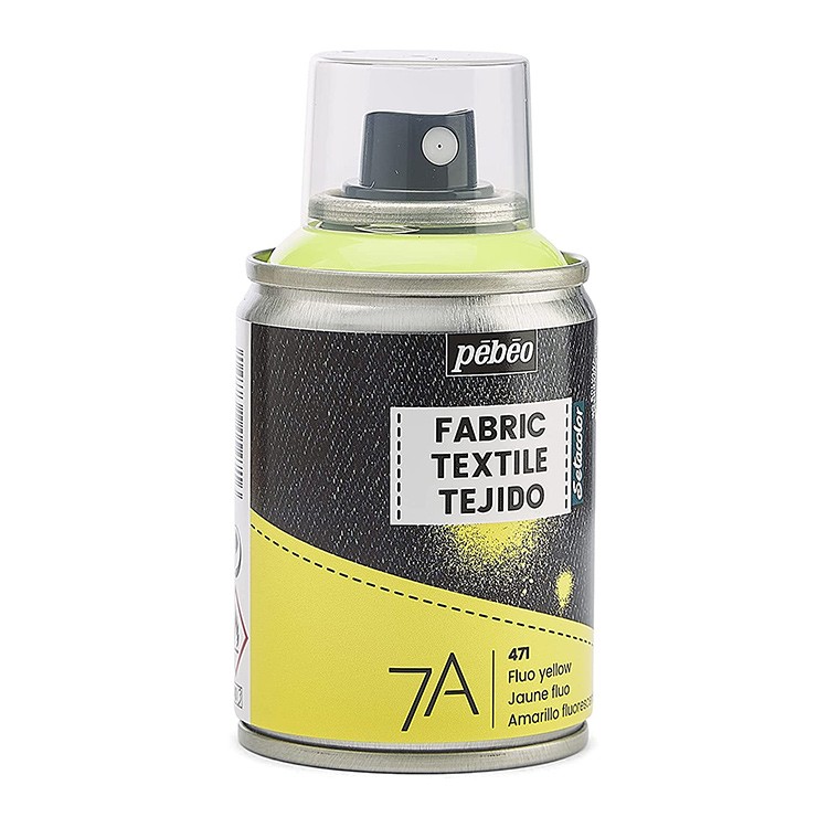 Краска для текстиля 7А Spray (аэрозоль), цвет: флуоресцентный желтый, 100 мл, Pebeo — картинка 2
