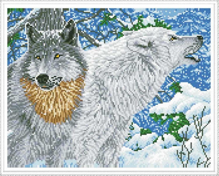 Алмазная вышивка «Северные волки»