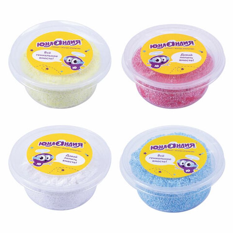 Пластилин шариковый Юнландия «Юнландик по лесу идет», 4 цвета по 75 мл, застывающий, 105022 — картинка 3