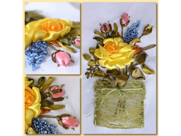 Вышивка лентами «Краски лета» — картинка 3