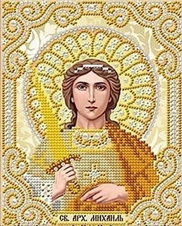 Рисунок на ткани «Архангел Михаил в жемчуге и золоте»