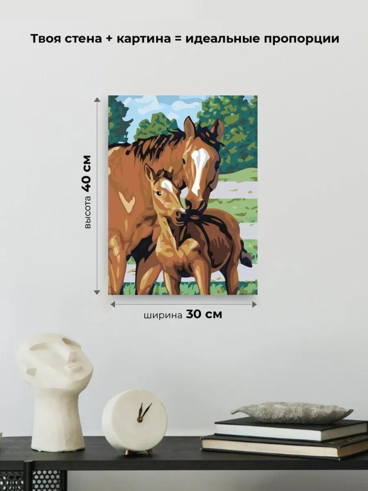 Картина по номерам «Лошадь с жеребёнком» — картинка 3