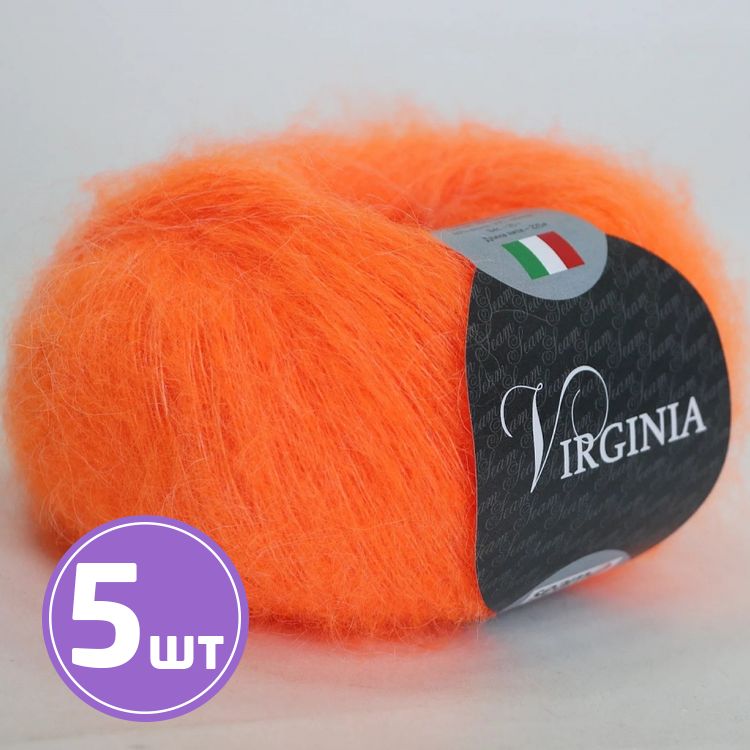 Пряжа SEAM Virginia (37), ярко-оранжевый, 5 шт. по 25 г