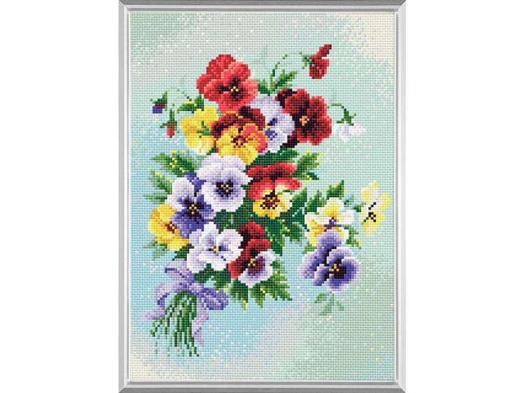 Алмазная вышивка «Пестрые анютки» — картинка 2