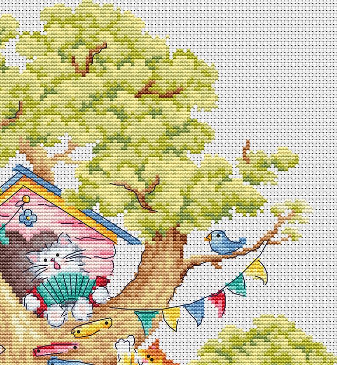 Набор для вышивания «Кошкин дом. Лето» — картинка 7