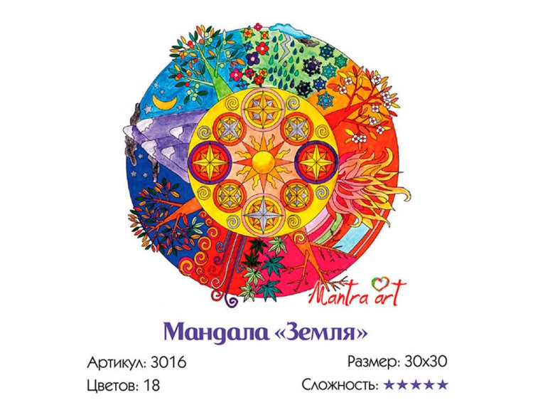Картина по номерам «Мандала Земля» — картинка 3