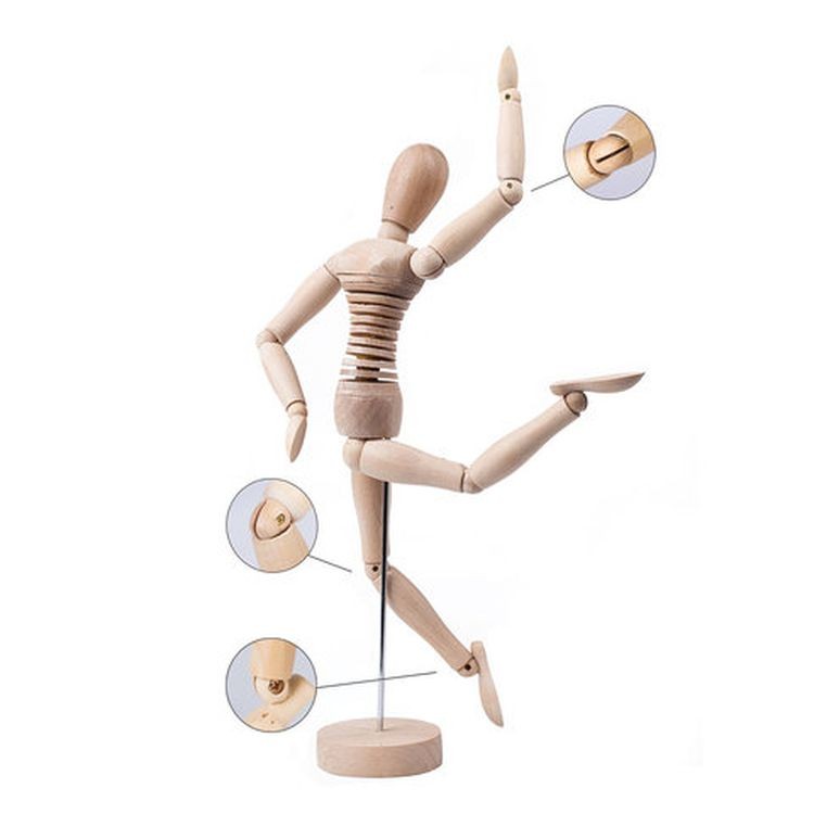 Манекен художественный «Гибкий», женский, дерево, высота 30 см, BRAUBERG ART CLASSIC — картинка 2