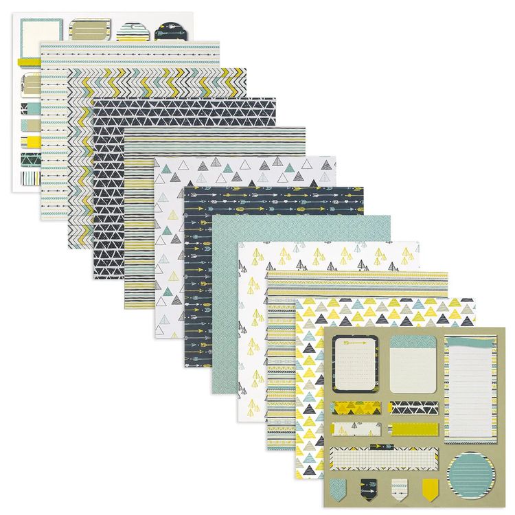 Бумага для скрапбукинга 15х15 см «Геометрия», 12 дизайнов — картинка 2