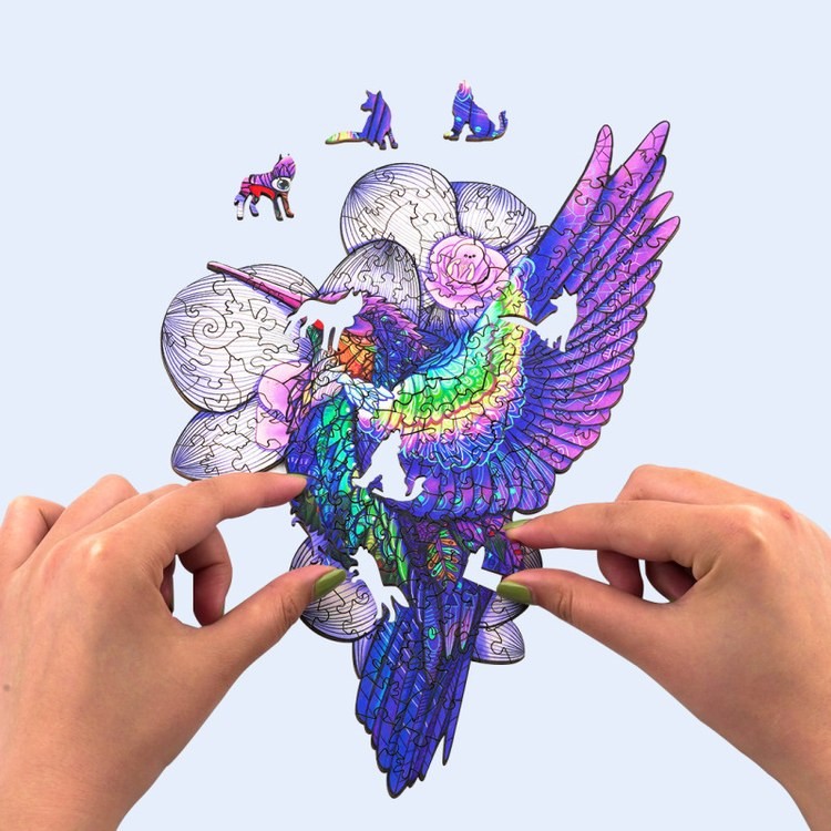 Деревянные пазлы «Свободная Колибри XL», Woodbests — картинка 4