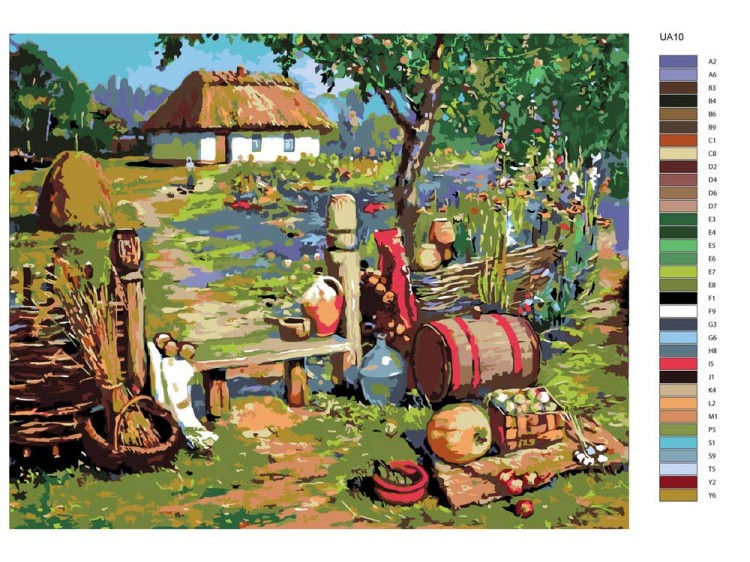 Картина по номерам «В деревне» — картинка 2