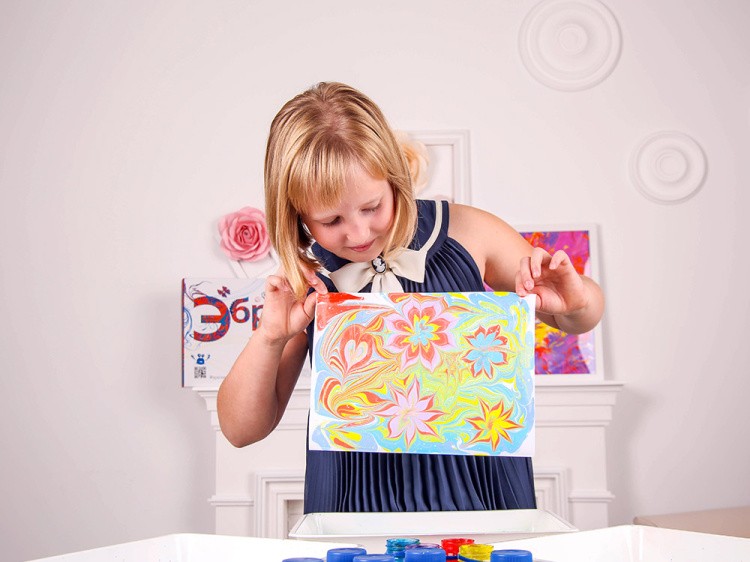 Набор для эбру «Семейный» 9 цветов, Эбру-Профи — картинка 8