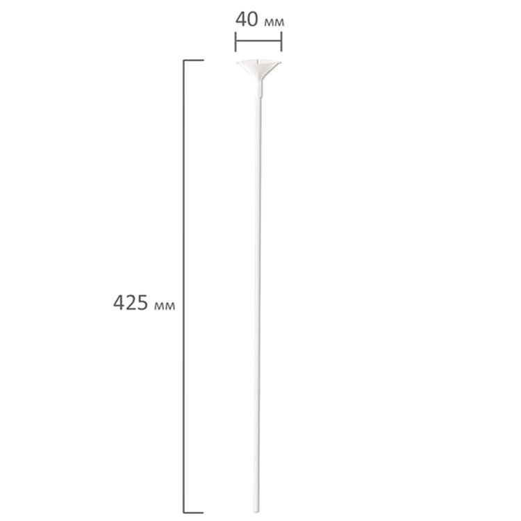 Держатели для воздушных шаров (палочки 40 см + розетки), комплект 50 шт., белые — картинка 6